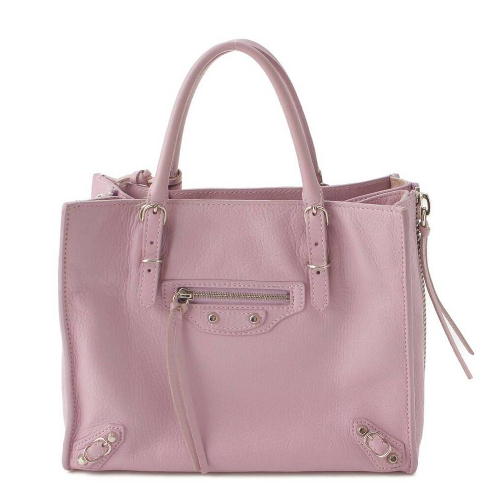 Balenciaga Paper Leather Handbag Purple